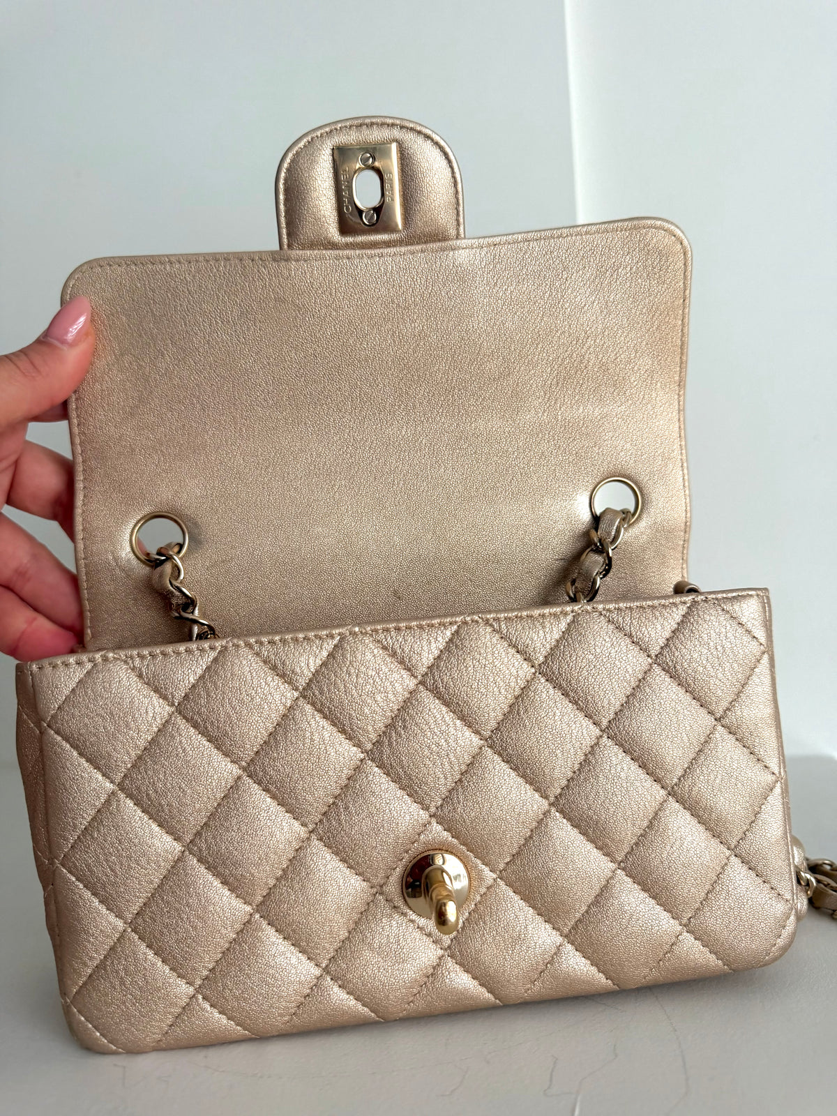 Chanel Mini Classic Gold On Gold