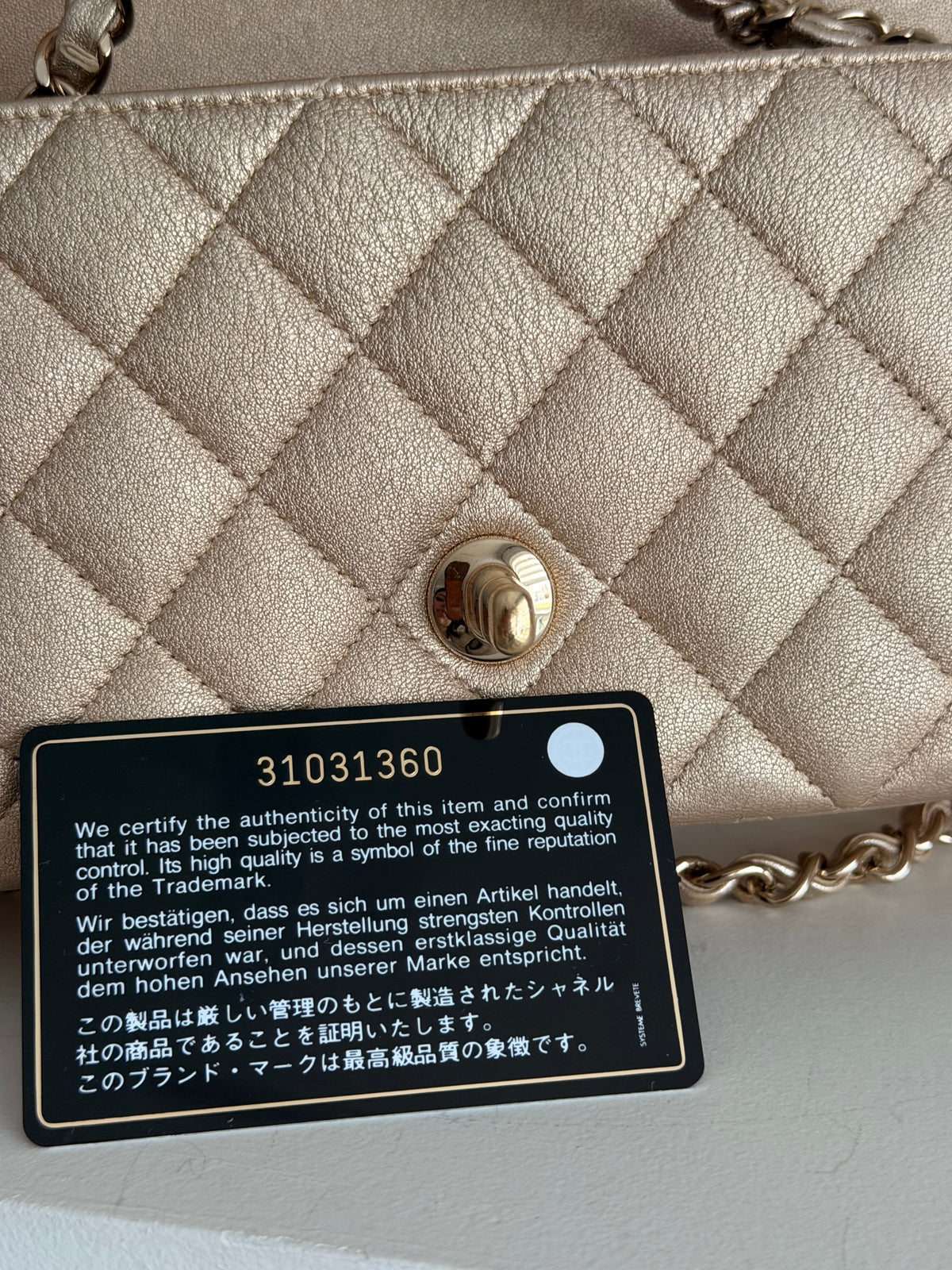 Chanel Mini Classic Gold On Gold